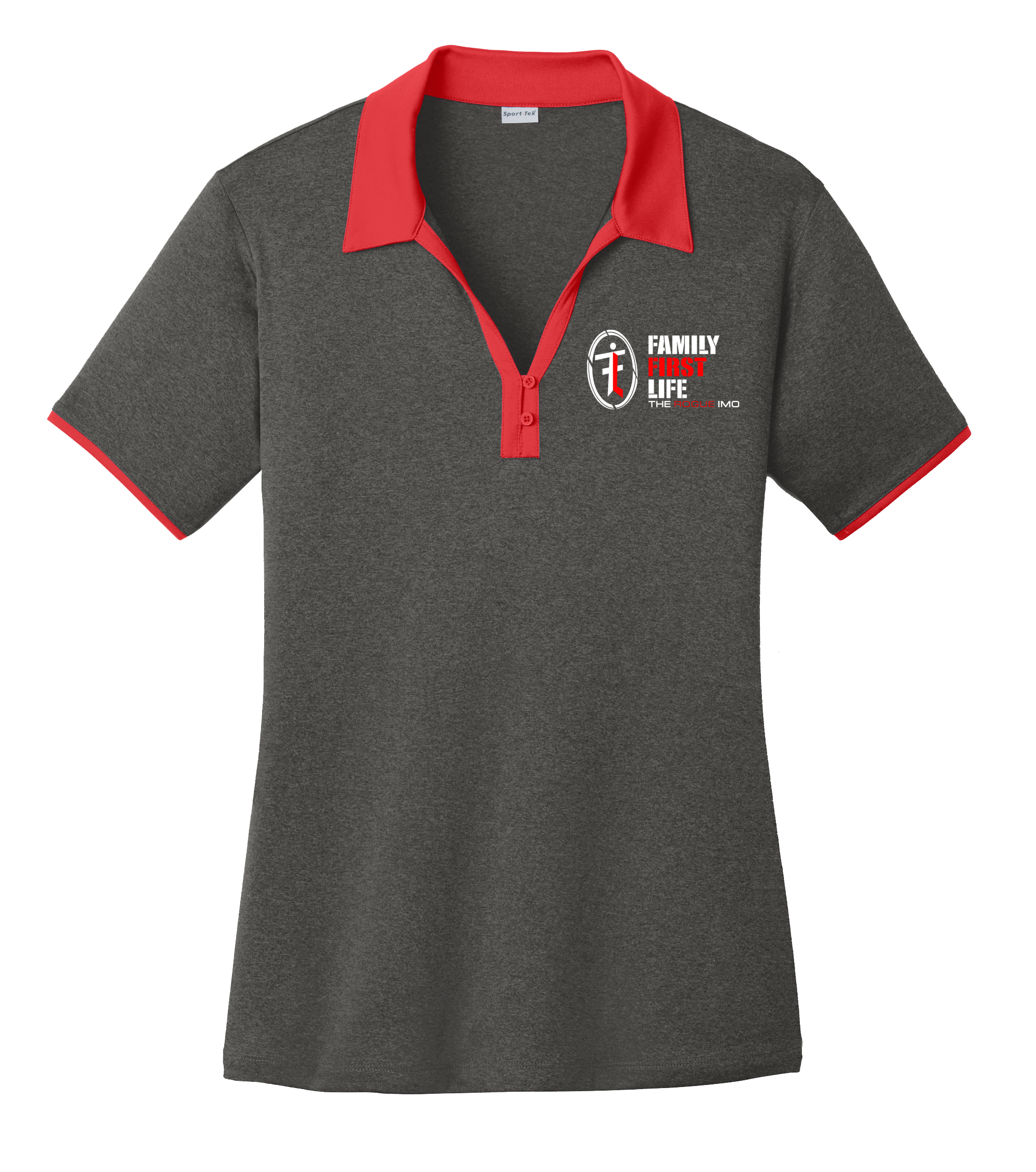 Women's Sport-Tek Contender Polo: Red/ Heather Gray (Sale)