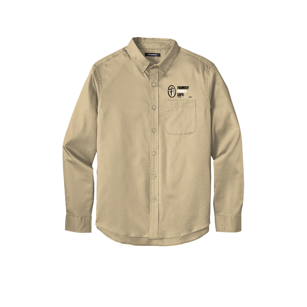 Men's Long Sleeve Twill Shirt: Wheat (Sale)