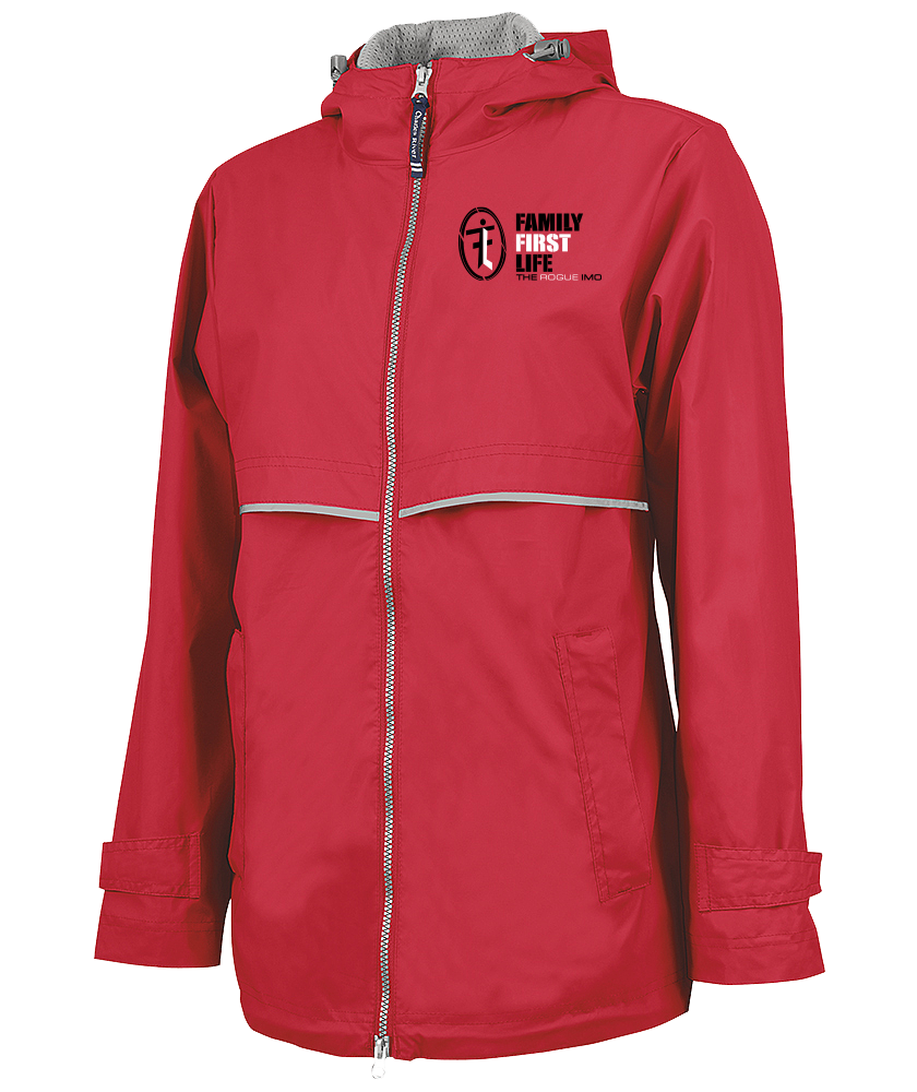 Women's New Englander Rain Jacket: Red (Sale)