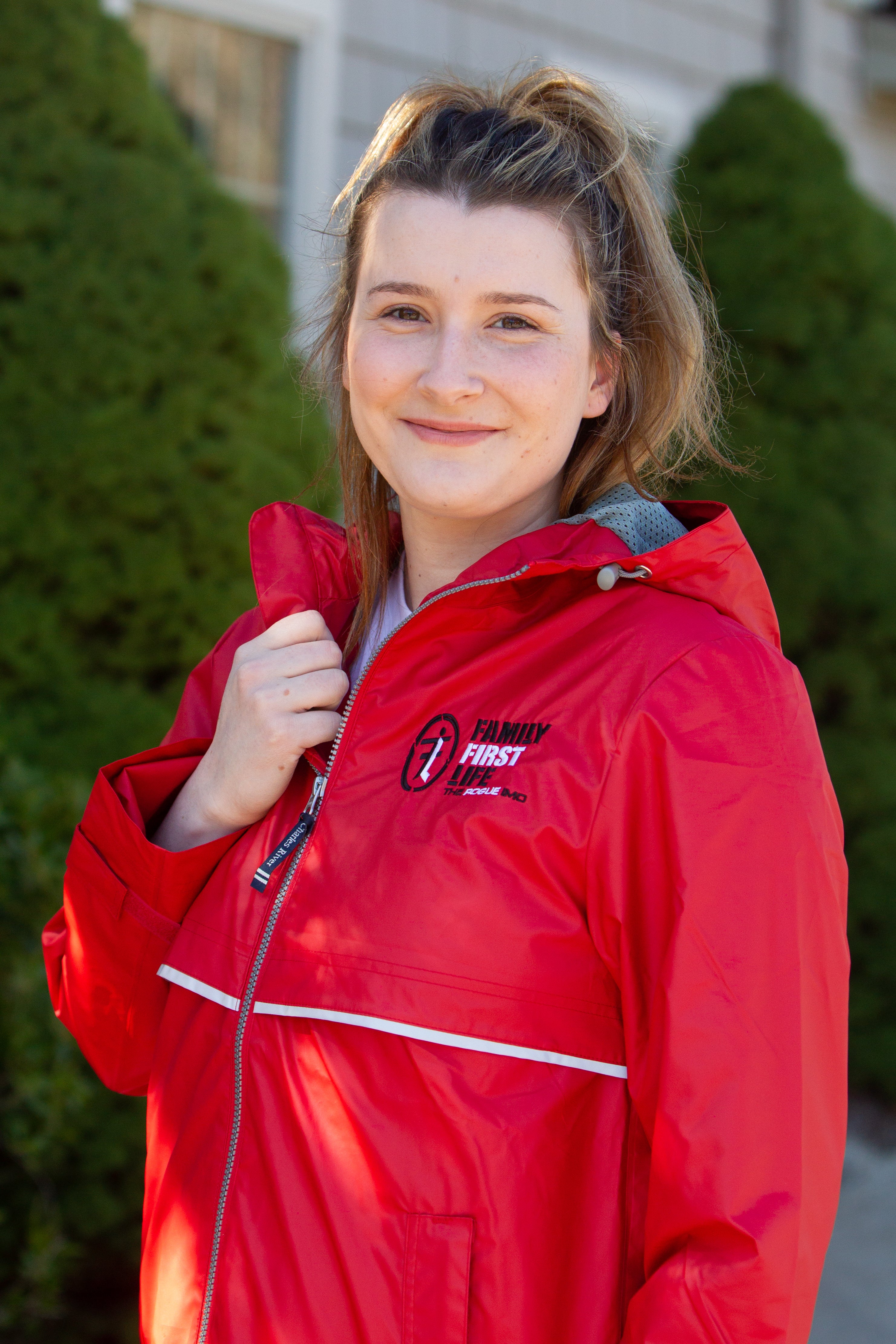 Women's New Englander Rain Jacket: Red (Sale)