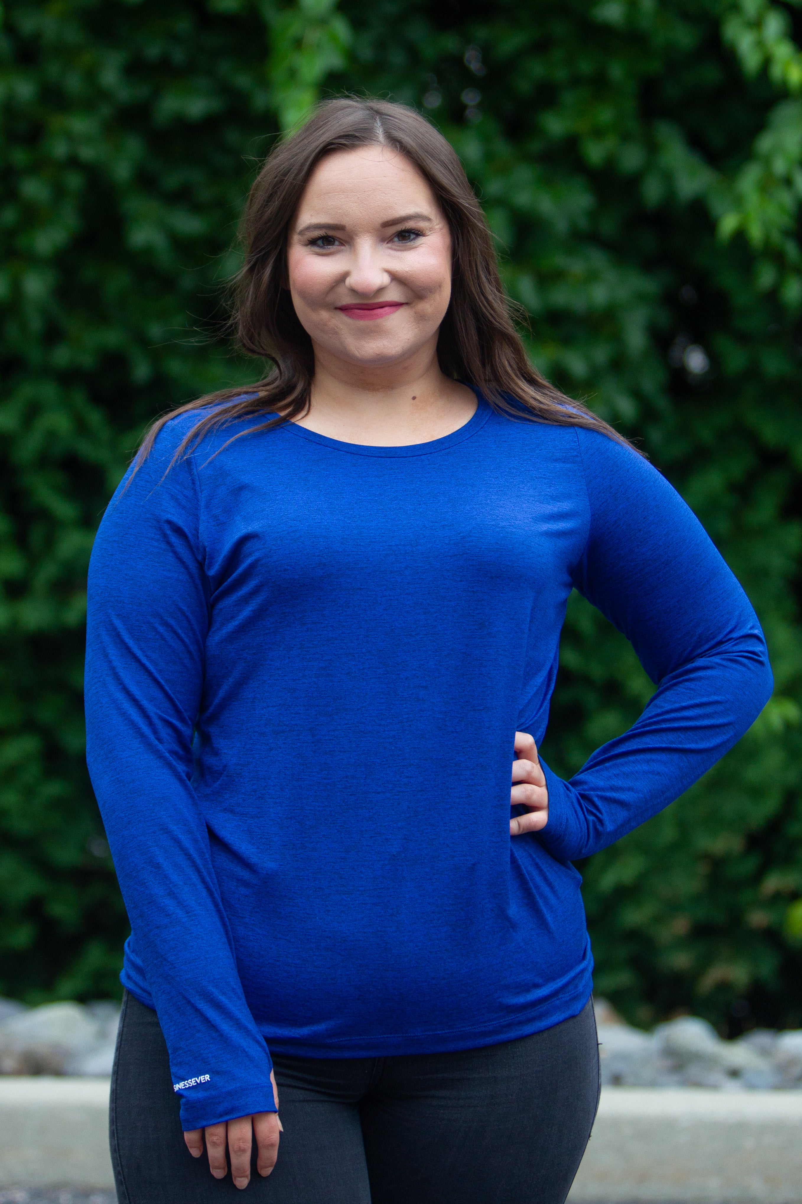 Women's Long Sleeve Crew: True Royal Heather (Sale)