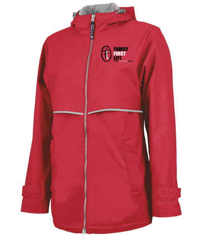 Women's New Englander Rain Jacket: Red